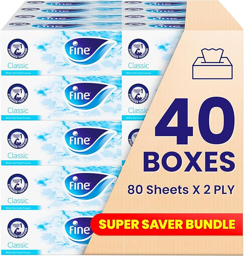 Fine Classic Tissues Sterile Facial Tissues (80 Tissues)