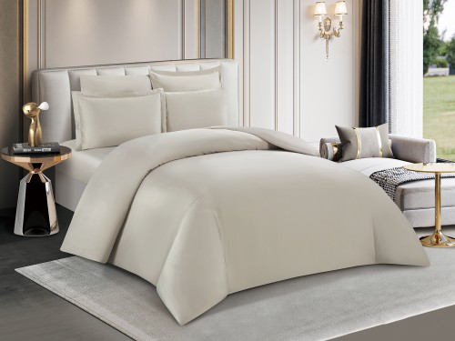 مفرش SILK سادة حرير فائق النعومة مفرد ونص 5 قطع - زيتي فاتح