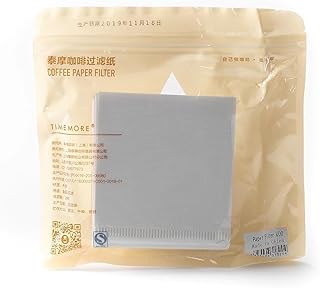 Mibro Timemore filter paper for filtering and dripping coffee, natural white color, size 00, suitable for specialty coffee and V60, dripping and coffee filtering, MIBRU COFFEE PAPER FILTER V60 Timemore Filter Paper 00 White