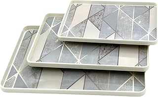 المفرج للأدوات المنزلية صواني تقديم الميلامين للشاي والقهوة، طقم من 3 قطع