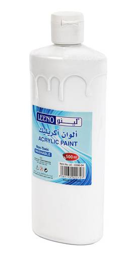 لون طلاء أكريليك أبيض 500 مل